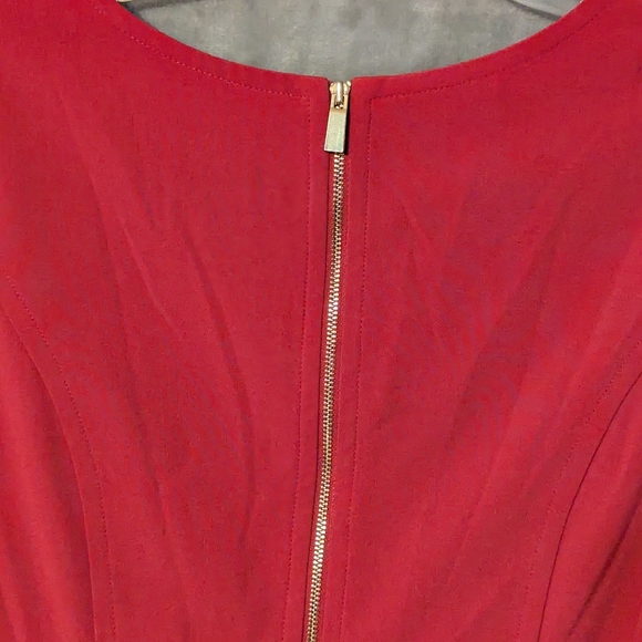 Vince Camuto Woman's Shift Dress Pink Pockets Gold Zipper Size 8 Lined - Picture 3 of 7